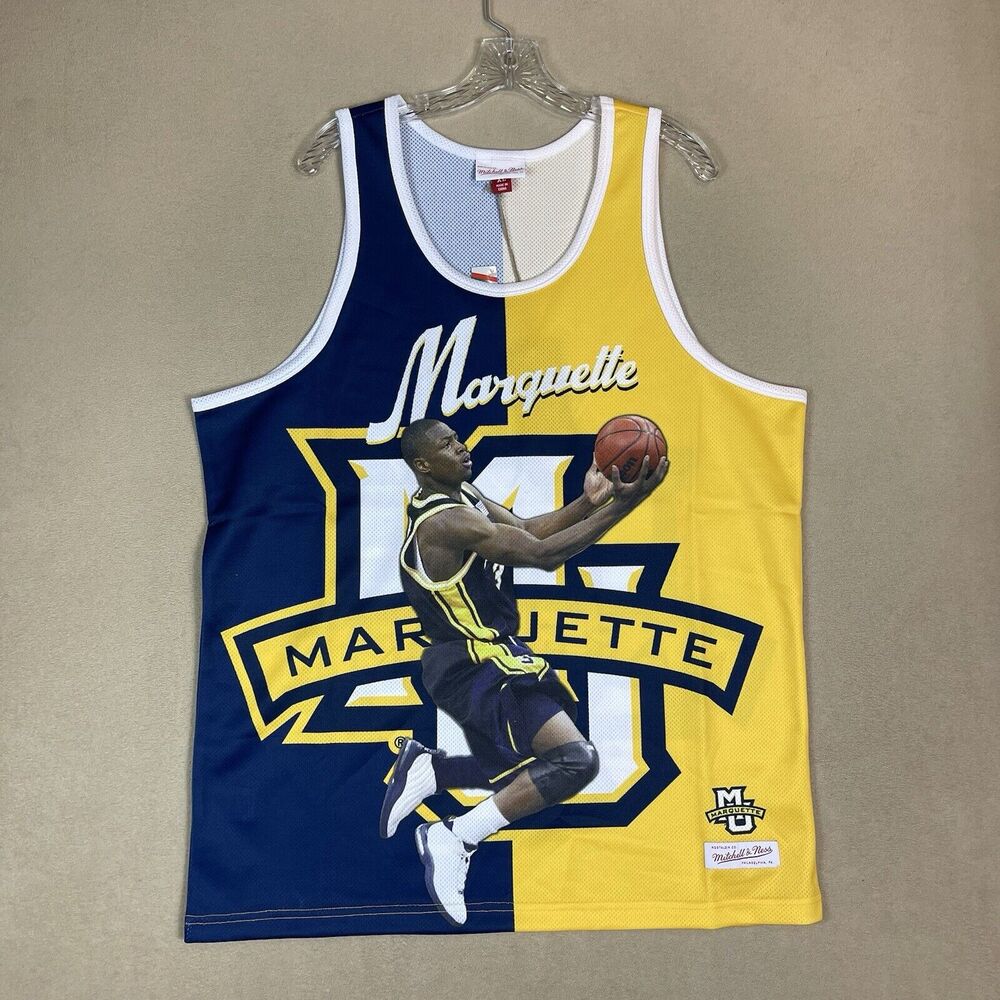 Mitchell &Ness Basketball Jersey Mens XL Yellow Blue Maquette Dwayne Wade NWT